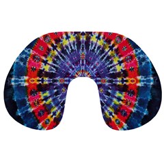 Circle Purple Green Tie Dye Kaleidoscope Opaque Color Travel Neck Pillows by Mariart