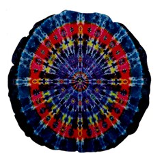 Circle Purple Green Tie Dye Kaleidoscope Opaque Color Large 18  Premium Flano Round Cushions by Mariart