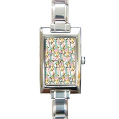 Wooden Gorse Illustrator Photoshop Watercolor Ink Gouache Color Pencil Rectangle Italian Charm Watch