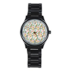 Wooden Gorse Illustrator Photoshop Watercolor Ink Gouache Color Pencil Stainless Steel Round Watch by Mariart