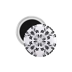 Floral Element Black White 1 75  Magnets