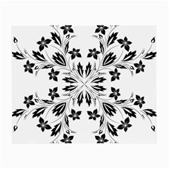 Floral Element Black White Small Glasses Cloth by Mariart