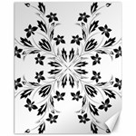 Floral Element Black White Canvas 11  x 14   10.95 x13.48  Canvas - 1