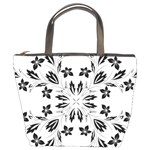 Floral Element Black White Bucket Bags Front