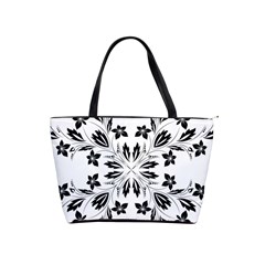 Floral Element Black White Shoulder Handbags by Mariart