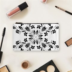 Floral Element Black White Cosmetic Bag (small)  by Mariart