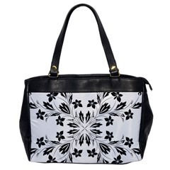 Floral Element Black White Office Handbags