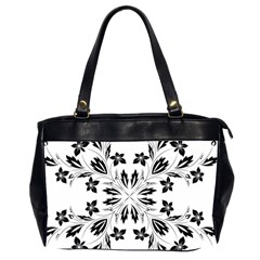 Floral Element Black White Office Handbags (2 Sides)  by Mariart