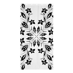 Floral Element Black White Shower Curtain 36  X 72  (stall)  by Mariart