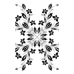 Floral Element Black White Shower Curtain 48  X 72  (small)  by Mariart