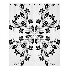 Floral Element Black White Shower Curtain 60  X 72  (medium)  by Mariart