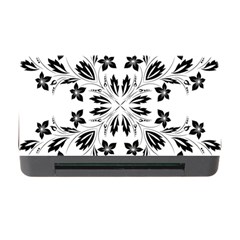 Floral Element Black White Memory Card Reader With Cf by Mariart