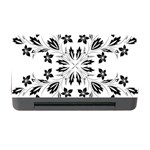 Floral Element Black White Memory Card Reader with CF Front