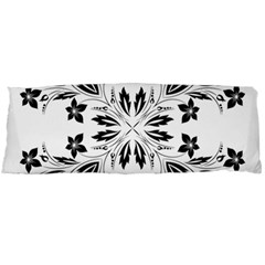 Floral Element Black White Body Pillow Case (dakimakura) by Mariart