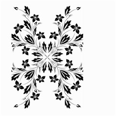 Floral Element Black White Large Garden Flag (two Sides) by Mariart