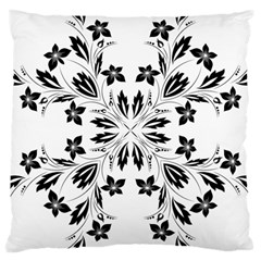 Floral Element Black White Large Cushion Case (two Sides)