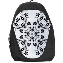 Floral Element Black White Backpack Bag by Mariart