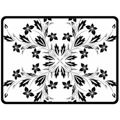 Floral Element Black White Double Sided Fleece Blanket (large)  by Mariart