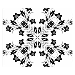 Floral Element Black White Double Sided Flano Blanket (small)  by Mariart