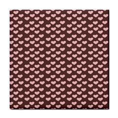 Chocolate Pink Hearts Gift Wrap Tile Coasters by Mariart