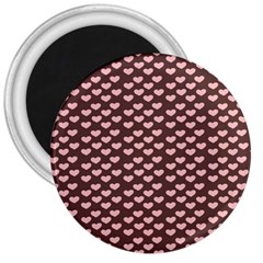 Chocolate Pink Hearts Gift Wrap 3  Magnets