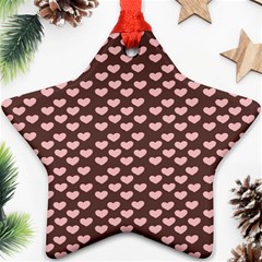 Chocolate Pink Hearts Gift Wrap Ornament (star)