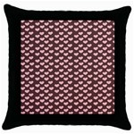 Chocolate Pink Hearts Gift Wrap Throw Pillow Case (Black) Front