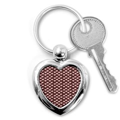 Chocolate Pink Hearts Gift Wrap Key Chains (heart)  by Mariart