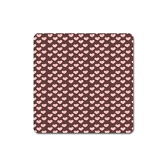 Chocolate Pink Hearts Gift Wrap Square Magnet