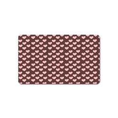 Chocolate Pink Hearts Gift Wrap Magnet (name Card) by Mariart