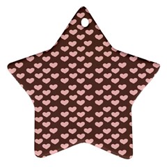 Chocolate Pink Hearts Gift Wrap Star Ornament (two Sides) by Mariart