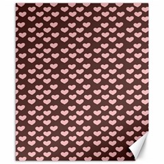 Chocolate Pink Hearts Gift Wrap Canvas 8  X 10  by Mariart