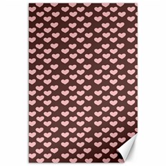 Chocolate Pink Hearts Gift Wrap Canvas 12  X 18   by Mariart