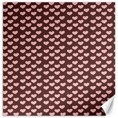 Chocolate Pink Hearts Gift Wrap Canvas 20  X 20   by Mariart