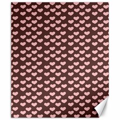 Chocolate Pink Hearts Gift Wrap Canvas 20  X 24   by Mariart