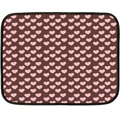 Chocolate Pink Hearts Gift Wrap Fleece Blanket (mini)