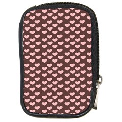 Chocolate Pink Hearts Gift Wrap Compact Camera Cases by Mariart