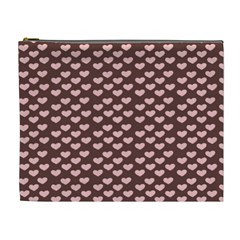 Chocolate Pink Hearts Gift Wrap Cosmetic Bag (xl)