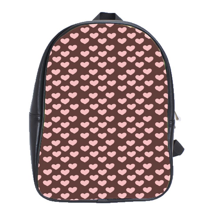 Chocolate Pink Hearts Gift Wrap School Bags(Large) 