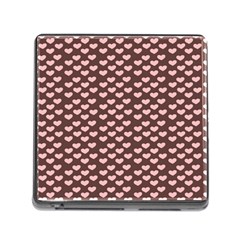 Chocolate Pink Hearts Gift Wrap Memory Card Reader (square) by Mariart