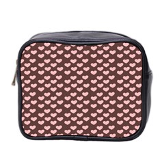 Chocolate Pink Hearts Gift Wrap Mini Toiletries Bag 2-side