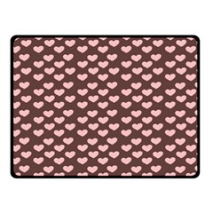 Chocolate Pink Hearts Gift Wrap Fleece Blanket (small)