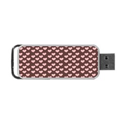 Chocolate Pink Hearts Gift Wrap Portable Usb Flash (two Sides) by Mariart