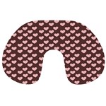 Chocolate Pink Hearts Gift Wrap Travel Neck Pillows Front