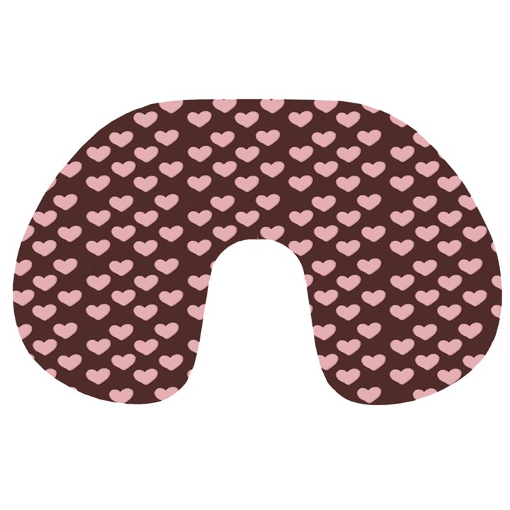 Chocolate Pink Hearts Gift Wrap Travel Neck Pillows