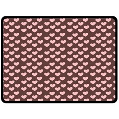 Chocolate Pink Hearts Gift Wrap Double Sided Fleece Blanket (large)  by Mariart