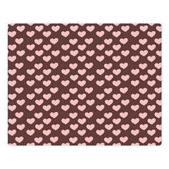 Chocolate Pink Hearts Gift Wrap Double Sided Flano Blanket (large) 