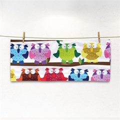 Funny Owls Sitting On A Branch Pattern Postcard Rainbow Cosmetic Storage Cases