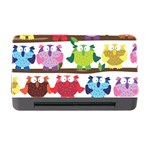 Funny Owls Sitting On A Branch Pattern Postcard Rainbow Memory Card Reader with CF Front