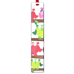 Funny Owls Sitting On A Branch Pattern Postcard Rainbow Large Book Marks by Mariart